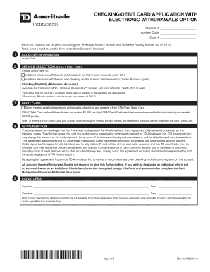 Electronic Deposits can be performed using your Brokerage Account Number and TD Bank's Routing Number (021912915)