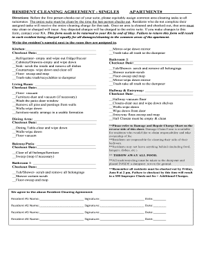 Additional at minimum $50 Cleaning Charge per room that is ...