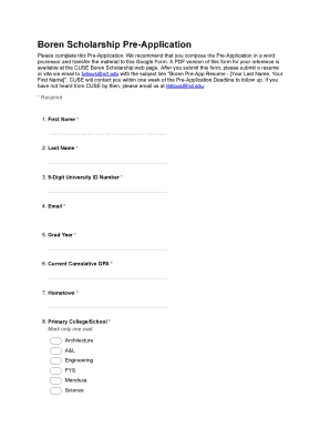 Boren Pre-Application Form - Google Forms