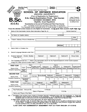 andhra university distance education