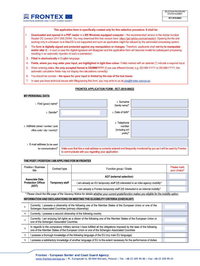 Fillable Online Application Form RCT-2018-00022 Fax Email Print - pdfFiller