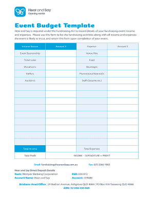 Event Budget Template