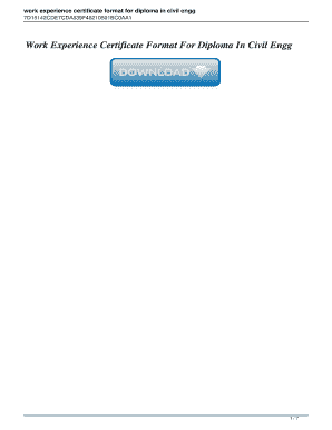 Work Experience Certificate Format For Diploma In Civil Engg. Work Experience Certificate Format For Diploma In Civil Engg