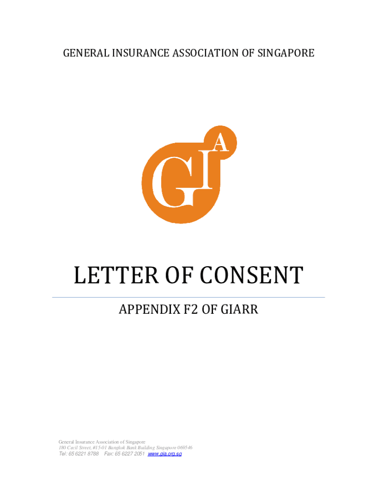 Letter of Consent - General Insurance Association Of Singapore Preview on Page 1