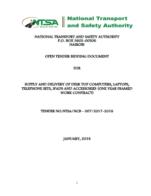 NATIONAL TRANSPORT AND SAFETY AUTHORITY NAIROBI OPEN TENDER ...