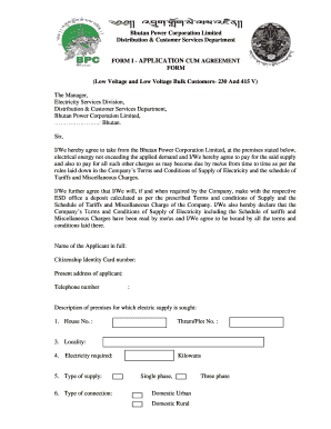 New meter application form - Bhutan Power Corporation Limited
