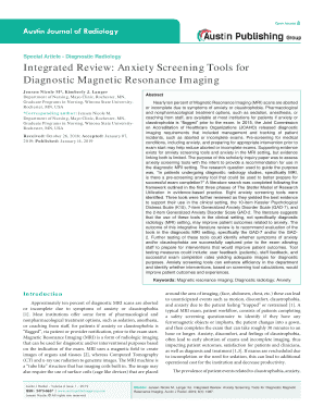Fillable Online Anxiety Screening Tools for Diagnostic Magnetic ...