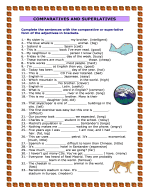Complete The Sentences With The Comparative Or Superlative Form Of The  Adjectives In Brackets - Fill Online, Printable, Fillable, Blank | pdfFiller