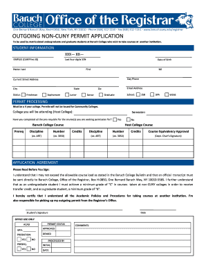 Outgoing Non-CUNY Permit Application