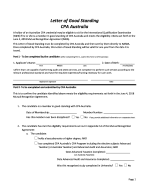 Letter Of Good Standing Cpa Australia Fill Online Printable Fillable Blank Pdffiller