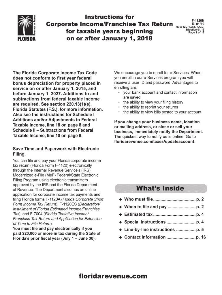 florida franchise tax Preview on Page 1.