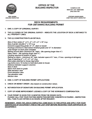 New York Deck Building Permit Application