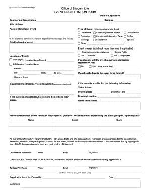 Office of Student Life EVENT REGISTRATION FORM