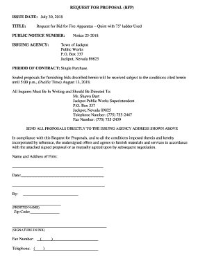 Request for Bid for Fire Apparatus Quint with 75 ladder Used