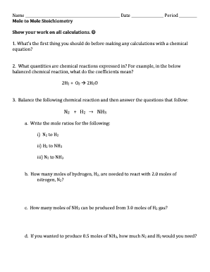 stoichiometry packet