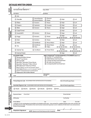 patient information detailed written order
