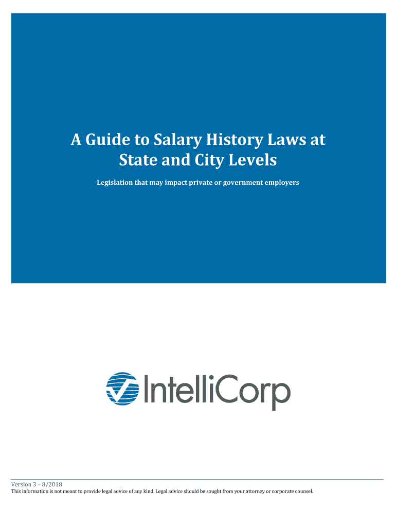 Fillable Online A Guide to Salary History Laws at State and City Levels