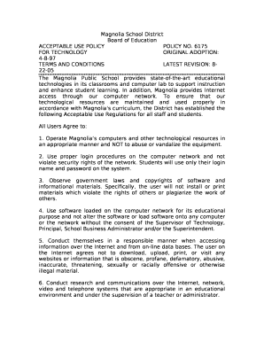 ACCEPTABLE USE POLICYPOLICY NO