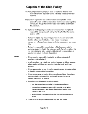 captain of the ship policy