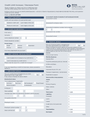 Fillable Online 57260 BOQ 000068 OVERDRAFT LIMIT INCREASE-DECREASE FORM ...