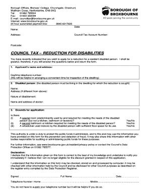 cuncil tax reduction for disabled people appeal