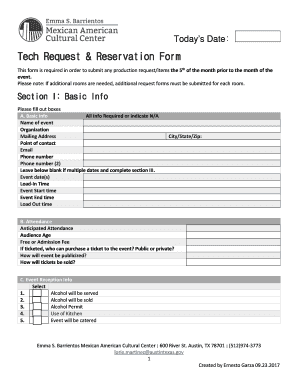Fillable Online Tech Request & Reservation Form Fax Email Print - pdfFiller