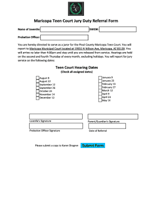 Court Schedule Jurors Teen Court