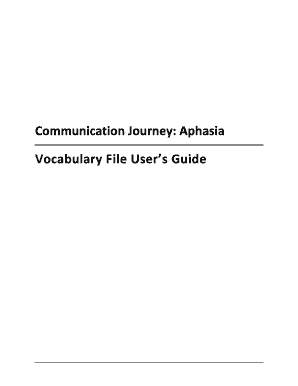 Communication Journey: Aphasia Vocabulary File User's Guide - Saltillo
