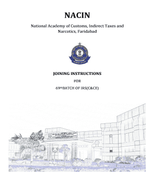 Joining Instructions of 69th Batch IRS(C&amp;CE) - National Academy of ...