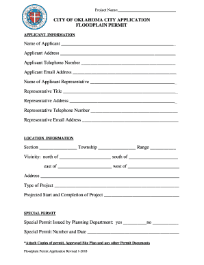 CITY OF OKLAHOMA CITY APPLICATION FLOODPLAIN PERMIT ...