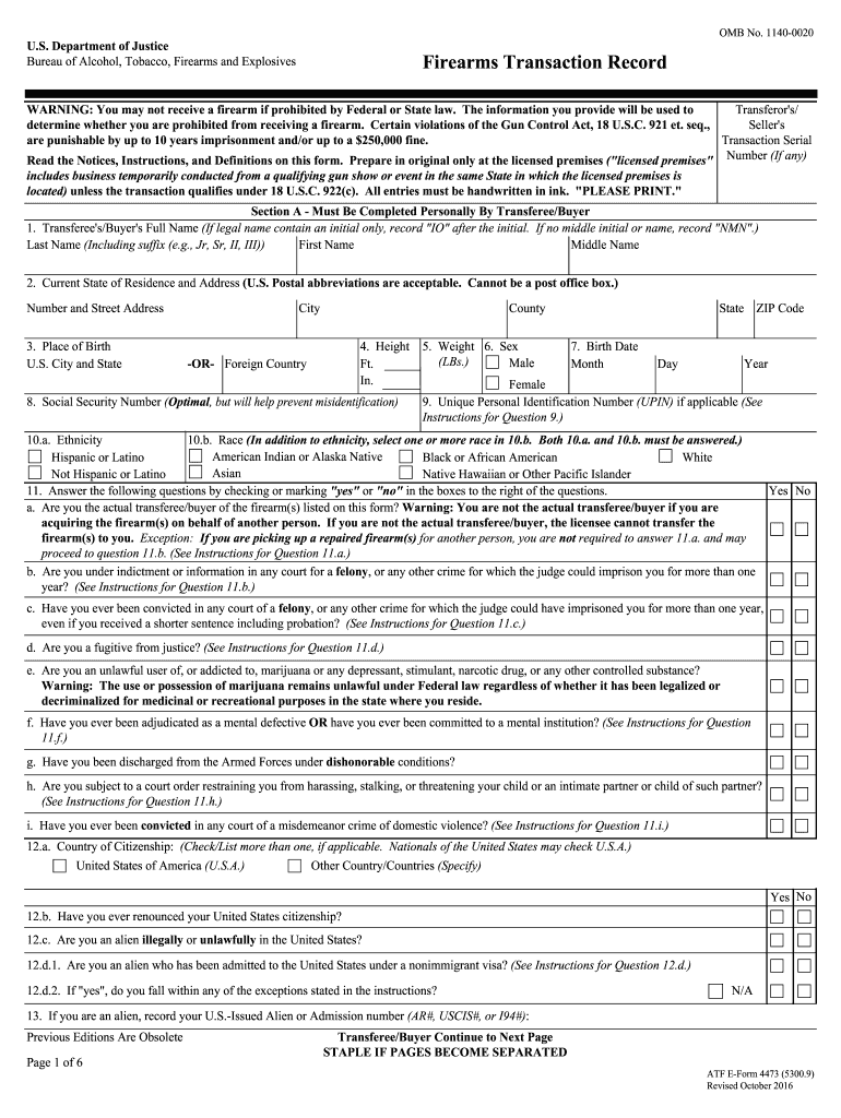 Atf form 4473: Fill out & sign online | DocHub
