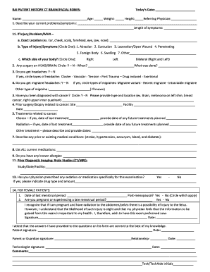 RAI PATIENT HISTORY CT BRAIN/FACIAL BONES: Date: 1 11. If ...