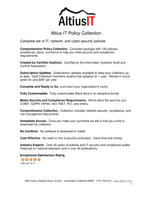 Altius IT Policy Collection - IT Audit, Network Security Audit, Cyber ...