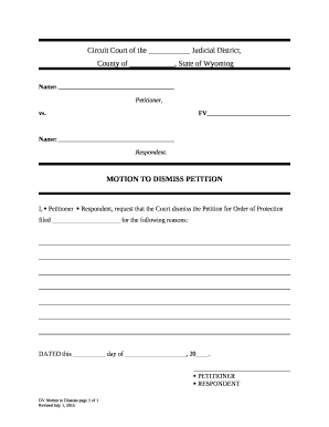 MOTION TO DISMISS PETITION