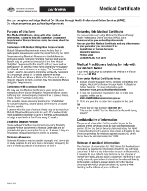 You can complete and lodge Medical Certificates through Health Professional Online Services (HPOS)