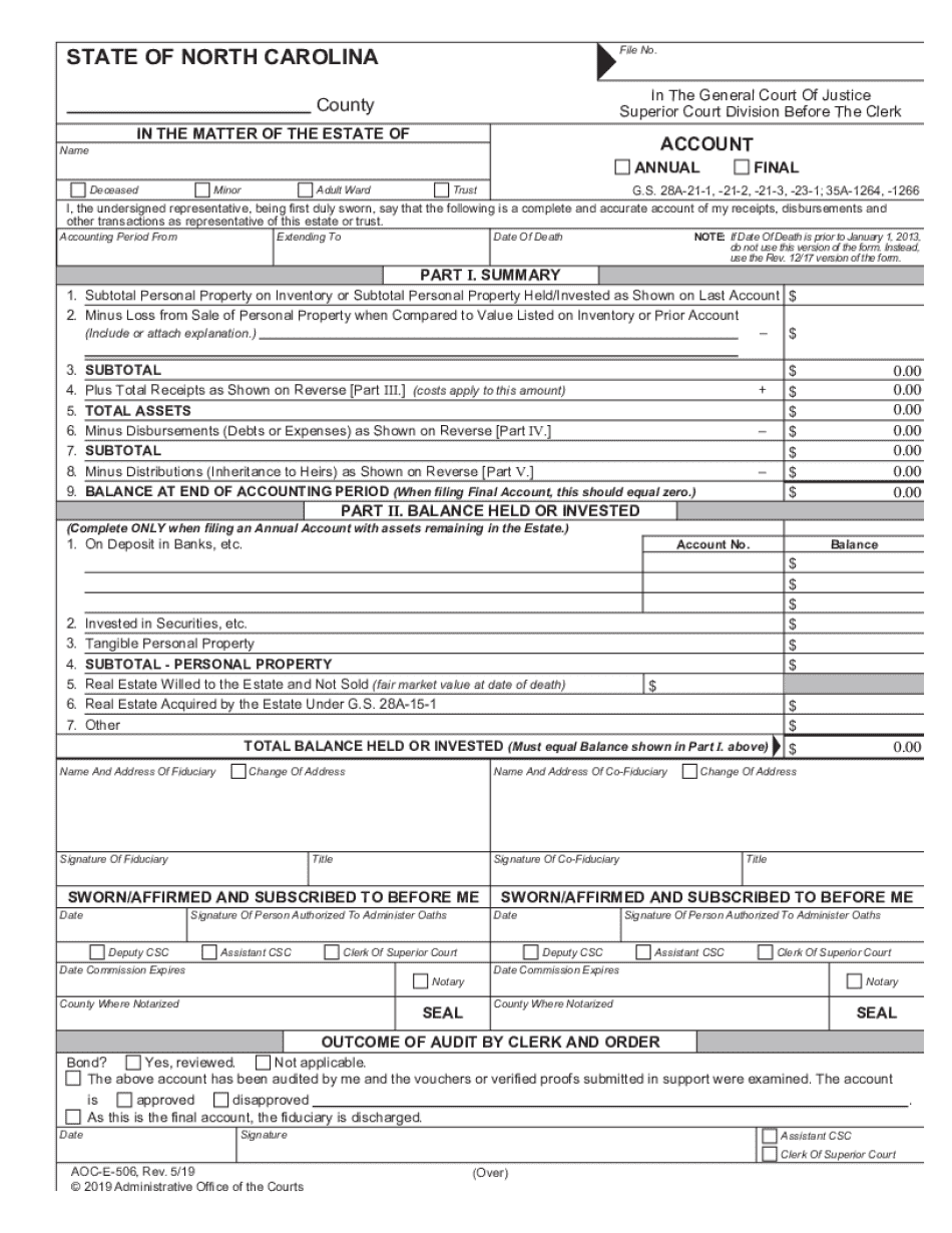 NC AOC-E-506 2019-2025 Form