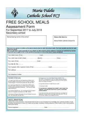 Free School Meal Application Form - AWS