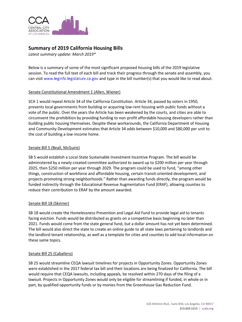 Fillable Online Bill Text SB330 Housing Crisis Act of 2019
