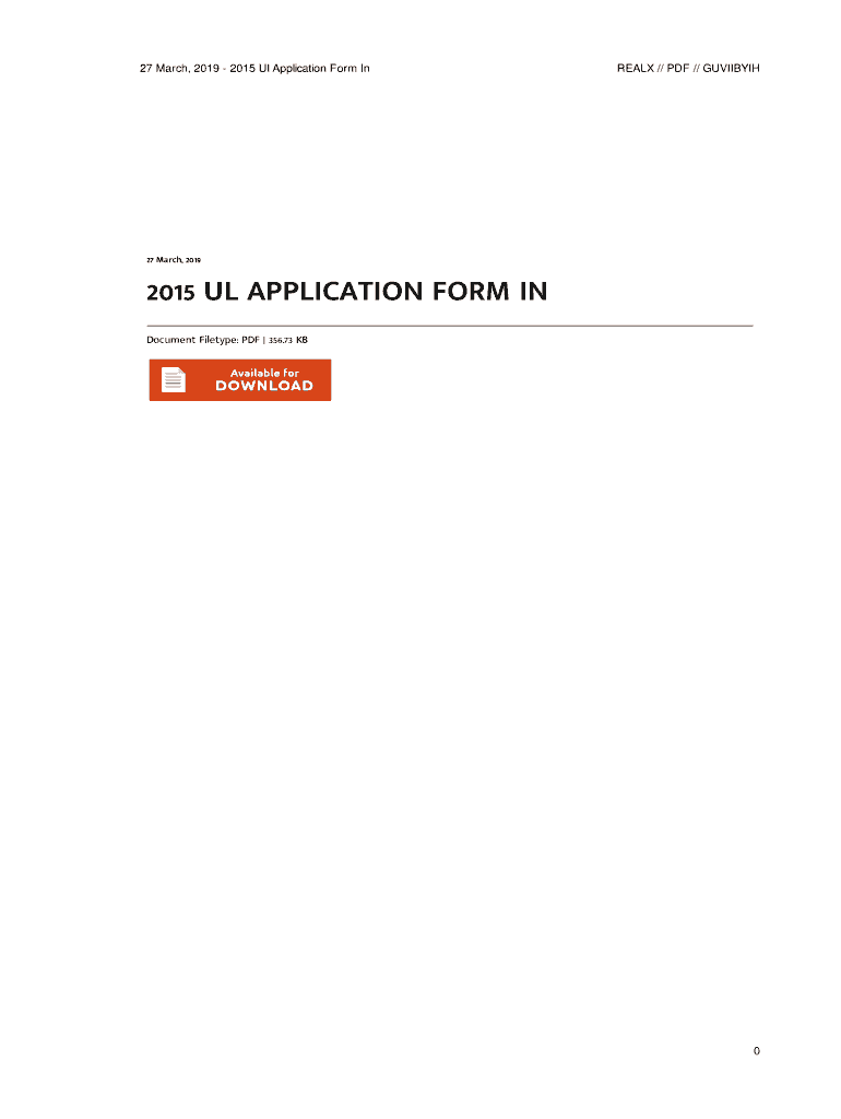 Fillable online 2015 ul application form in pdf realx fax email print