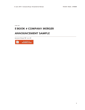 Merger announcement template