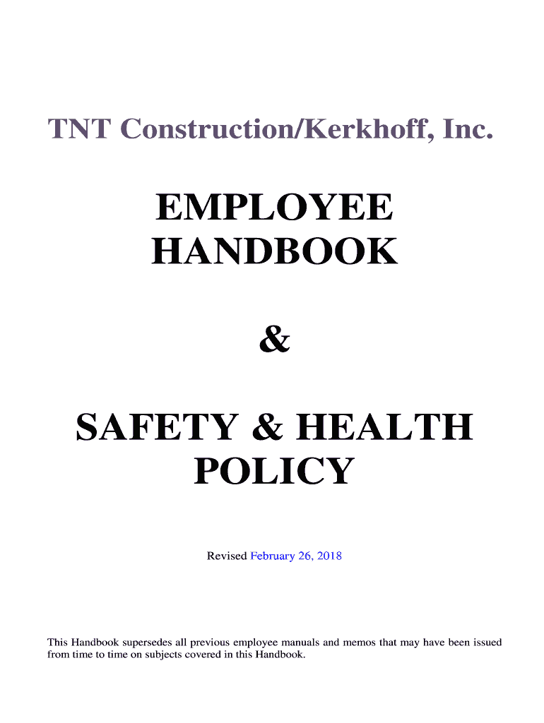 TNT Construction, Inc - Employee Handbook (v 6 2018-final) Preview on Page 1