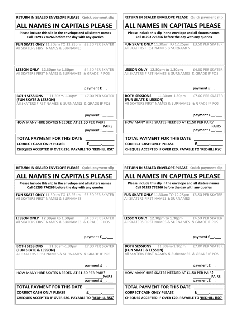 Fillable Online rrarsc co RETURN IN SEALED ENVELOPE PLEASE Quick