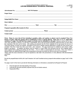 LOW BID DESIGN-BUILD TECHNICAL PROPOSAL