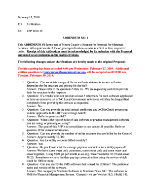 ADDENDUM NO. 1 ADDENDUM #1 forms part of Moore Countys