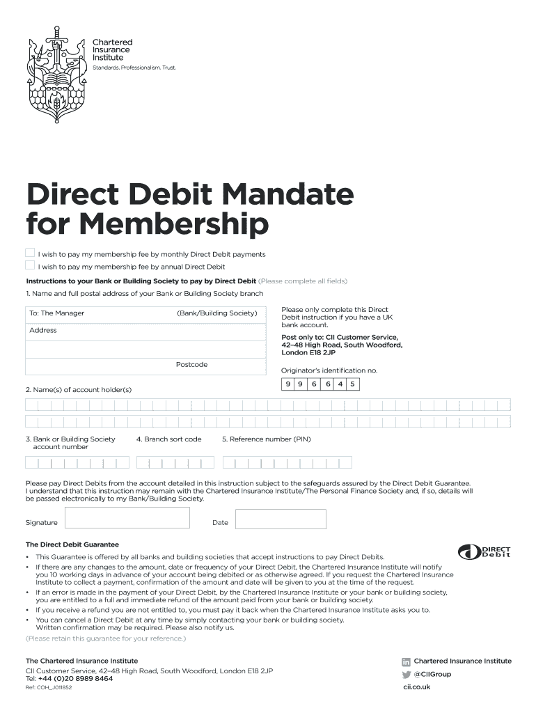 I wish to pay my membership fee by annual Direct Debit Preview on Page 1