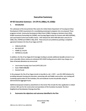 The submission of the Annual Action Plan meets the United States Department of Housing and Urban