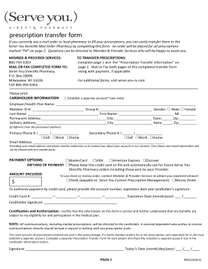 Prescription Transfer Form