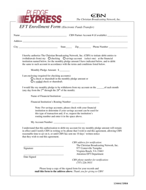 CBN EFT Enrollment Form