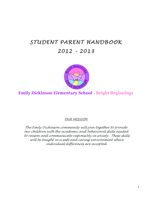 12-13 Parent Handbook - Emily Dickinson Elementary School - ed bsd7