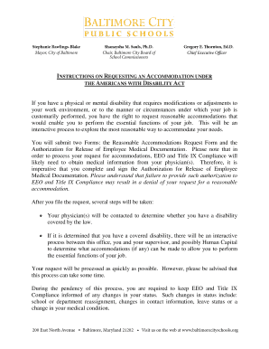 ADA Reasonable Accommodations Request Form